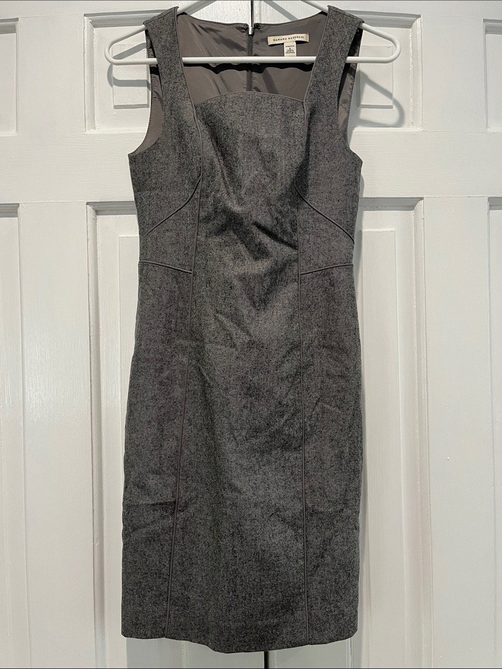 Banana Republic Gray Sleeveless Midi Sheath Dress